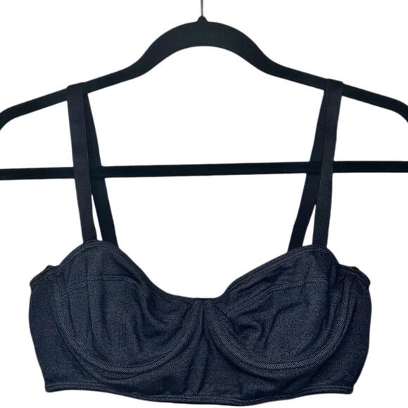 Sparkle & Fade Bralette Women's Large Pull On Denim Blue/Black Urban Outfitters - Picture 1 of 16